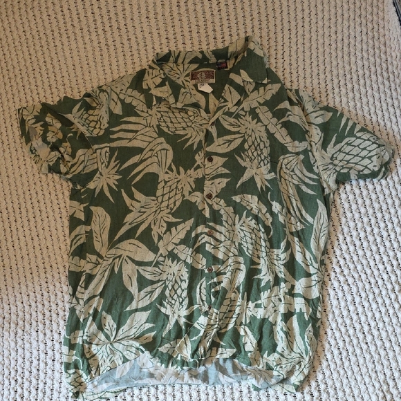 Kalaheo Other - Kalaheo Green Tropical Print Men's Shirt Made In Hawaii Men's 2xl